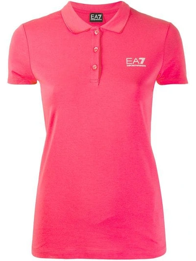 Ea7 Emporio Armani Poloshirt Mit Logo-stickerei - Rosa In Pink