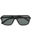 Dolce & Gabbana Aviator Frame Logo Sunglasses In Schwarz