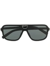Dolce & Gabbana Aviator Frame Logo Sunglasses In Black