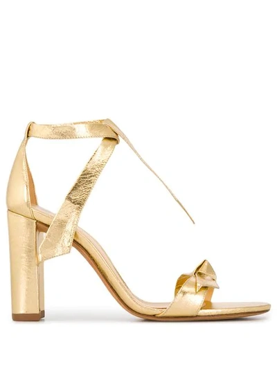 Alexandre Birman Ankle Tie Heeled Sandals - Gold