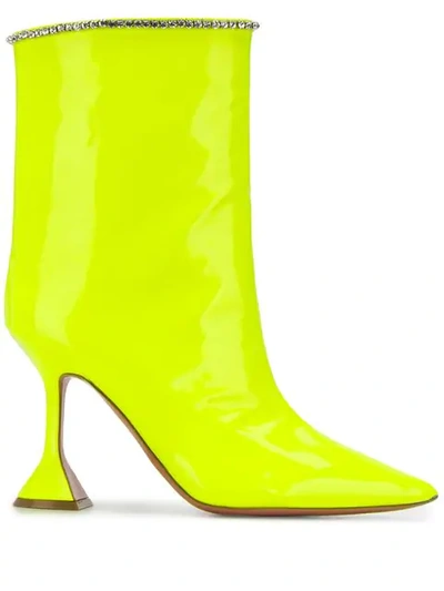 Amina Muaddi Mia Boots In Yellow