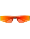 Balenciaga Eyewear Thin Frame Sunglasses - Orange