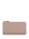 Prada Large Saffiano Leather Wallet In Neutrals