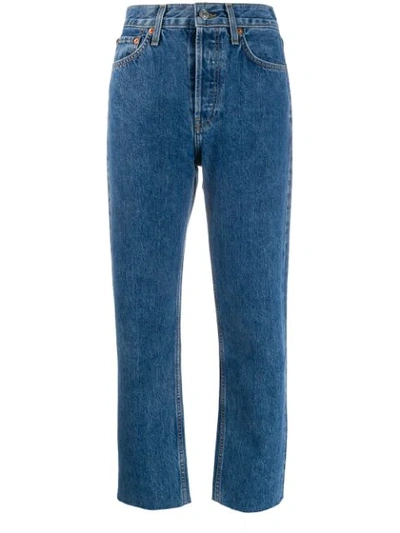 Re/done Straight Leg Jeans In Blue