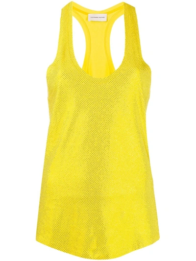 Alexandre Vauthier Embellished Tank Top In Yellow