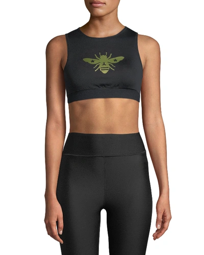 Ultracor Level Bee Performance Crop Top In Black/gold