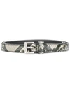 Prada Snake-print Square-buckle Belt In Nude