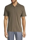 Vince Classic Cotton Polo In Camp Green