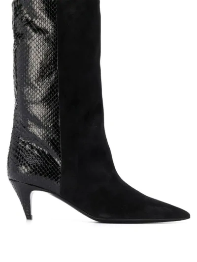 Saint Laurent Pointed Toe Boots In Black