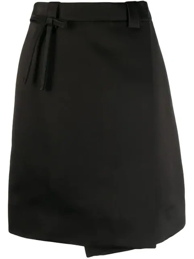 Prada A-line Gabardine Skirt In F0002 Nero