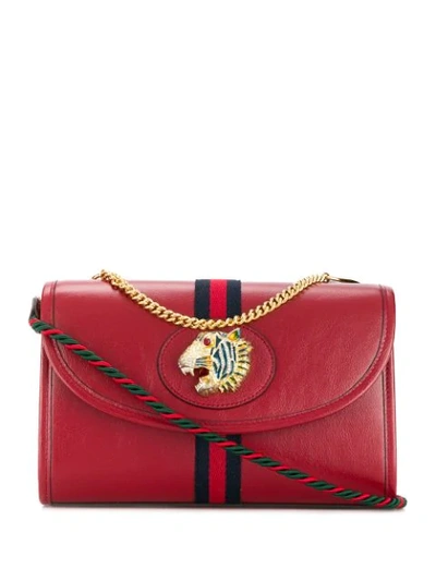 Gucci Ladies Rajah Small Shoulder Bag W / Chain Web In Red