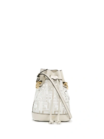 Fendi Mon Tresor Bucket Bag In F0qvl Bianco Oro Soft