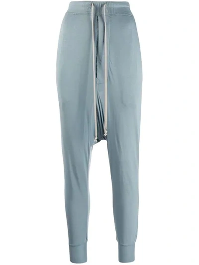 Rick Owens Drop Crotch Track Pants In Grey