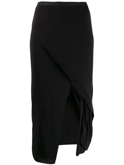 Rick Owens Wrap Style Skirt In Black