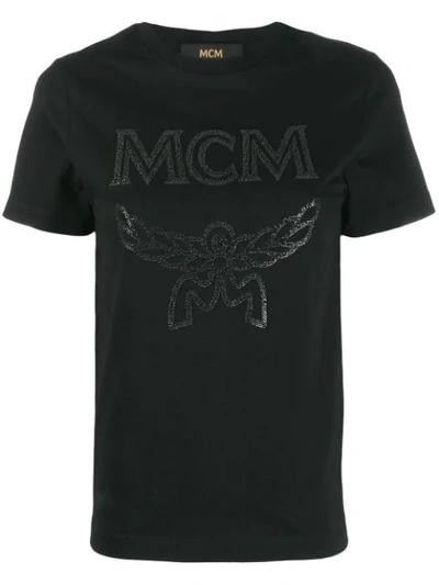 Mcm Logo Printed T-shirt In Black