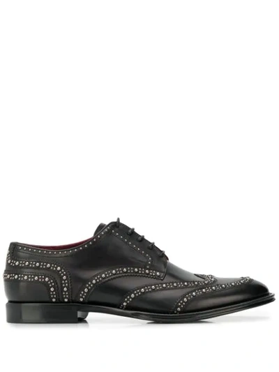 Dolce & Gabbana Derby In Calfskin With Micro Studs In Black