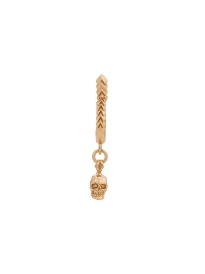 Emanuele Bicocchi Skull Charm Hoop Earring In Gold