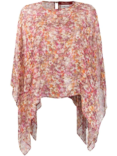 Max Mara Studio Floral Print Poncho - Pink