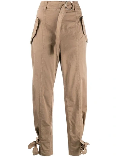 Pinko Belted Cargo Trousers - Neutrals