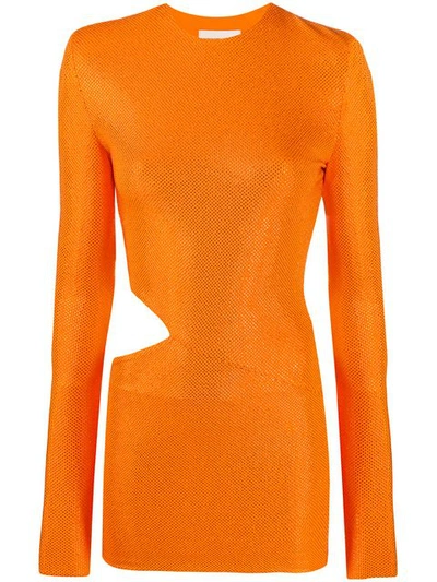 Alexandre Vauthier Embellished Mini Dess - Orange