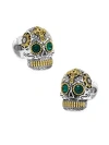 Cufflinks, Inc Sterling Silver And Gold Tone Day Of The Dead Skull Cufflinks