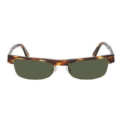 Alain Mikli Paris Tortoiseshell And Green Alexandre Vauthier Edition Ketti Sunglasses In Havana