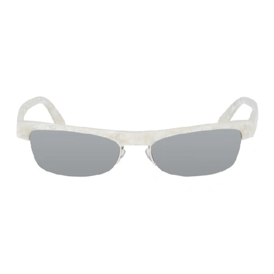 Alain Mikli Paris White And Silver Alexandre Vauthier Edition Ketti Sunglasses