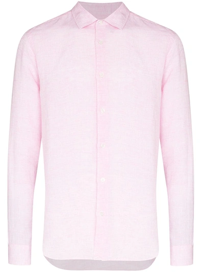 Orlebar Brown Men's Giles Linen Sport Shirt In Pink