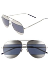 Dior Split 59mm Aviator Sunglasses - Palladium/ Blue Avio