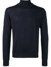 Corneliani Wool Turtleneck Sweater In Navy