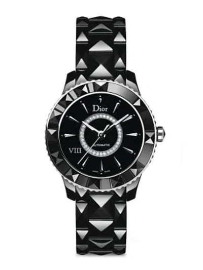 Dior Viii Diamond & Black Ceramic Automatic Bracelet Watch