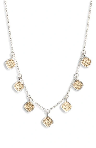 Anna Beck Cushion Charm Collar Necklace In Gold/ Silver