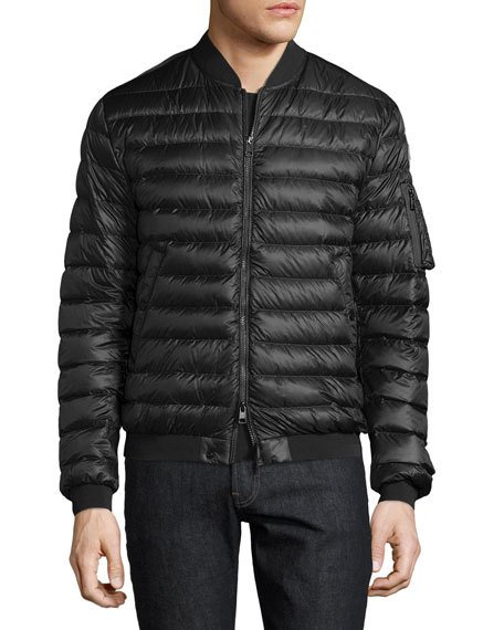 Moncler Aidan Down Bomber Jacket, Black 