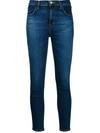 J Brand Alana Cropped High-rise Skinny Jeans In Navy