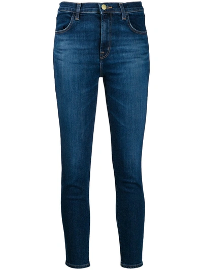 J Brand Alana Cropped High-rise Skinny Jeans In Navy