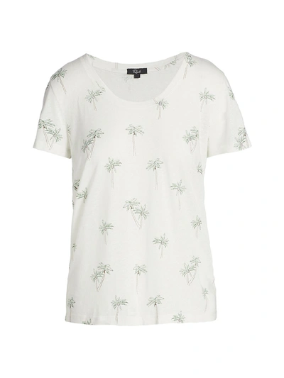 Rails Luna Palm Tree Linen-blend Graphic T-shirt In Citron