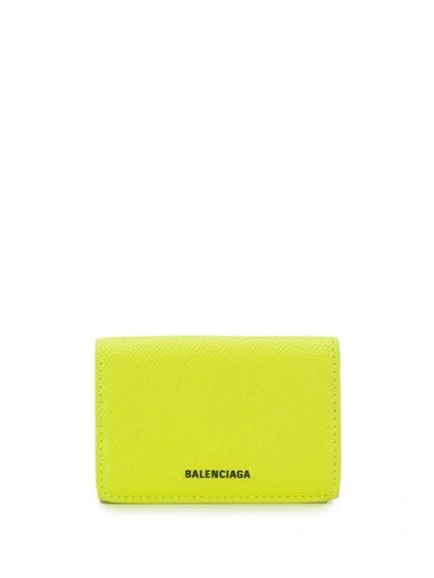 Balenciaga Ville Mini Wallet In Yellow