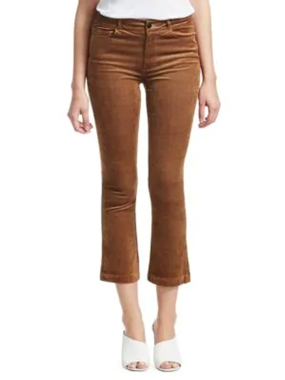 Paige Jeans Colette High-rise Crop Corduroy Trousers In Light Chestnut