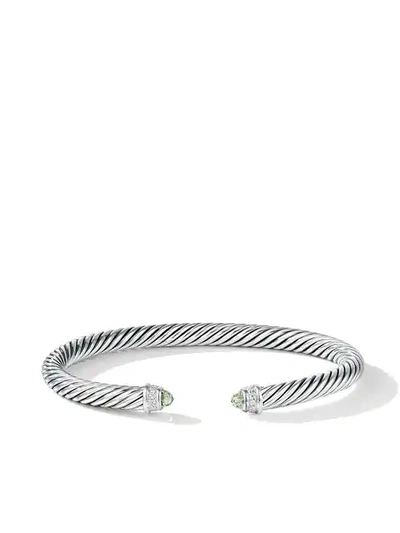 David Yurman Cable Classics Prasiolite And Diamond Cuff In Ssapldi