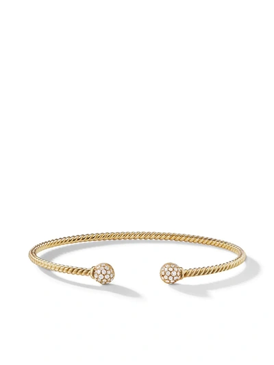 David Yurman 18kt Yellow Gold Petite Solari Bead Diamond Bracelet