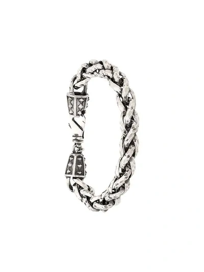 Emanuele Bicocchi Braided Bracelet In Metallic