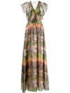 Ailanto Floral Print Maxi Dress In Orange