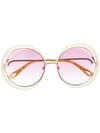 Chloé Carlina Round-frame Sunglasses In Neutrals