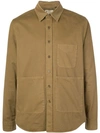 Aspesi Button Worker Shirt In Brown