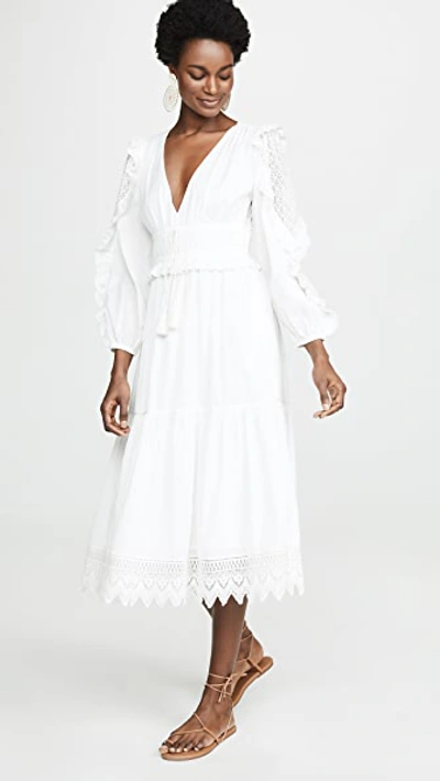 Ulla Johnson Sheila Lace Sleeve Midi Dress In Pristine