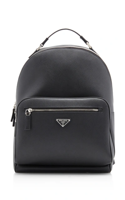 Prada Textured-leather Backpack In Black