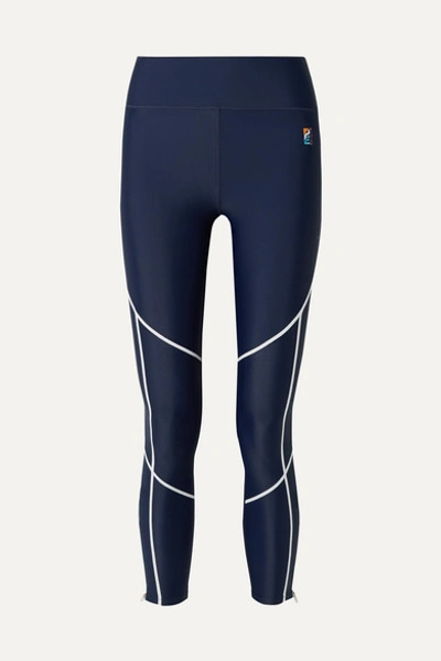 P.e Nation Quarter Force Embroidered Stretch Leggings In Navy