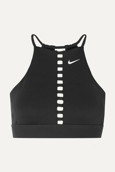 Nike Indy Lattice And Mesh-trimmed Dri-fit Sports Bra In Black