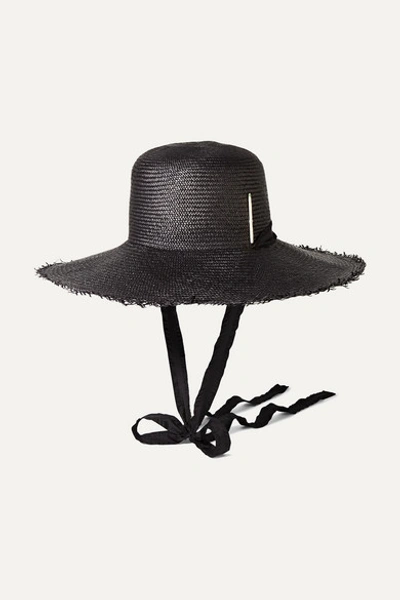 Nick Fouquet Brock Collection Embellished Straw Hat In Black