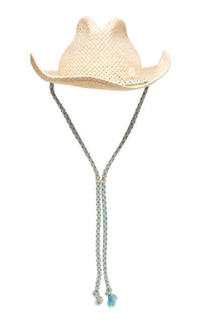 Maison Michel Austin Cord-trimmed Straw Hat In Neutral